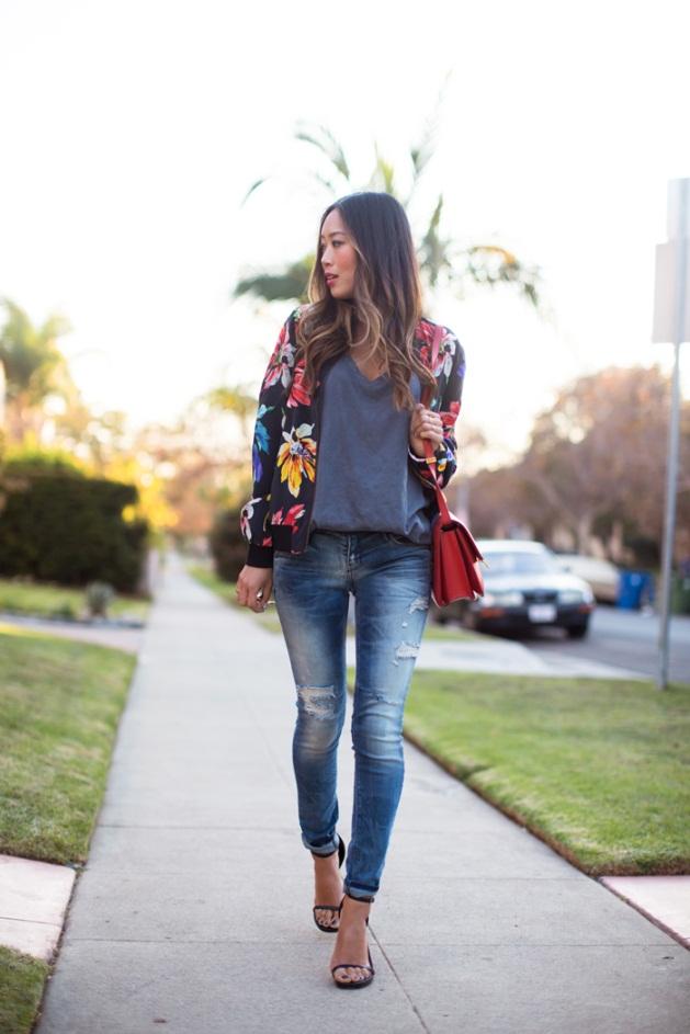 Quần jeans skinny và giày cao gót