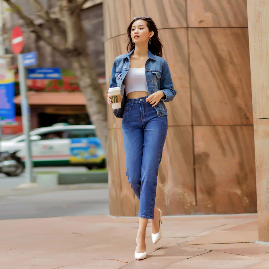 Áo Khoác Bò Nữ Trơn Màu Classic Blue