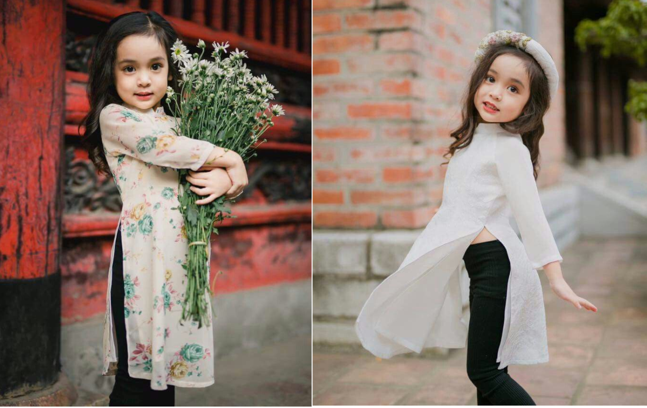 Áo dài cách tân trẻ em : Chuẩn cho bé mặc đẹp đón tết 2019 