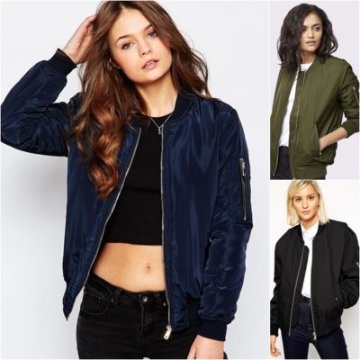 Áo Bomber kết hợp với áo thun và quần Jean