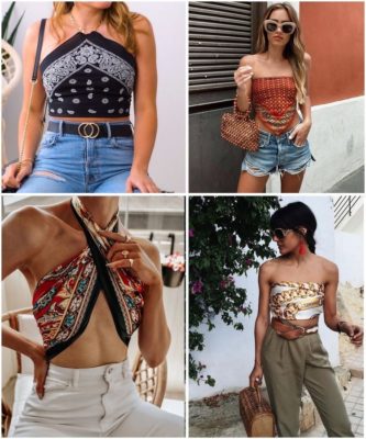 bandana làm áo yếm hoặc croptop