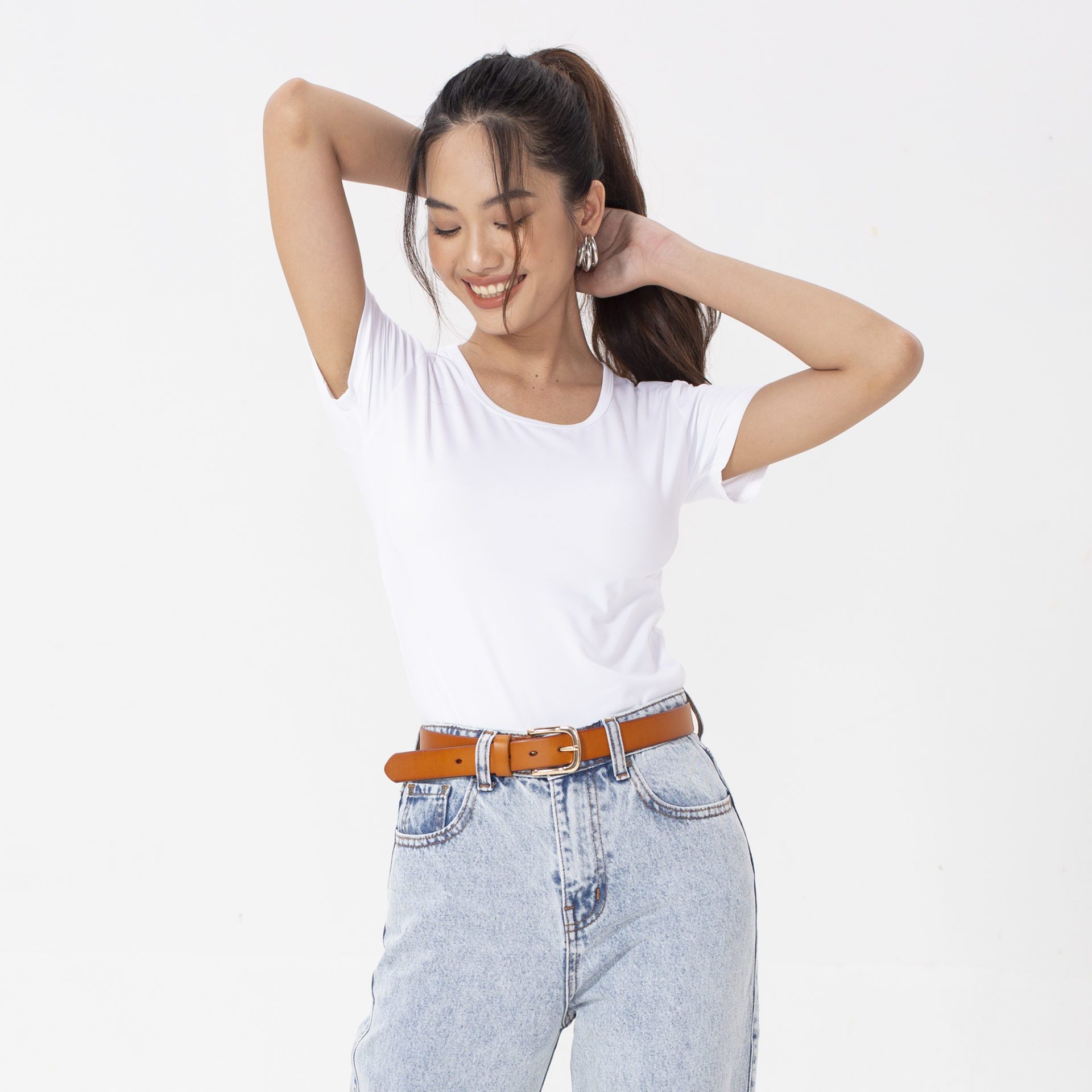 Ao thun nu modal cổ tròn