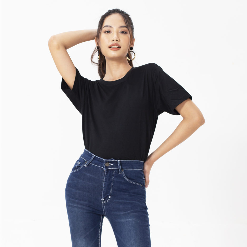 Ao thun nu organic cotton cổ tròn