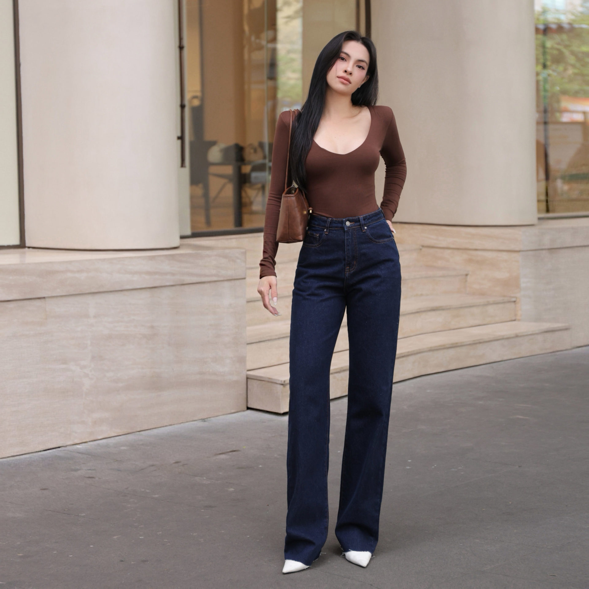 Quần Jeans Ống Rộng Indigo