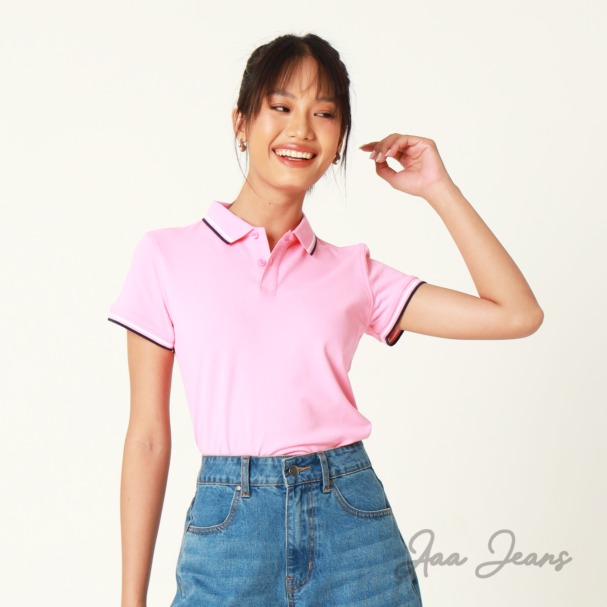 Áo Polo Nữ Dáng Ôm Slim Fit Vải Pique Cao Cấp