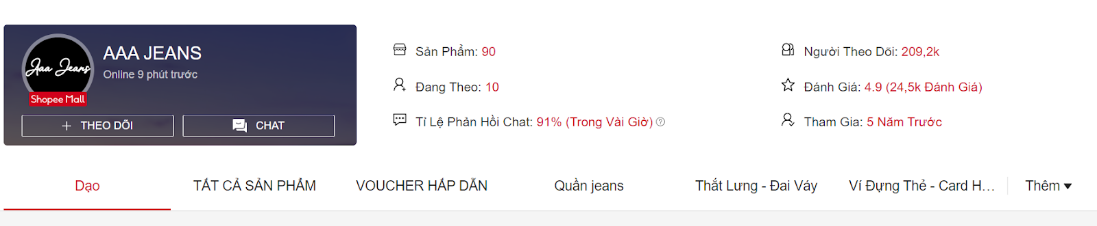 shop bán quần jeans nữ