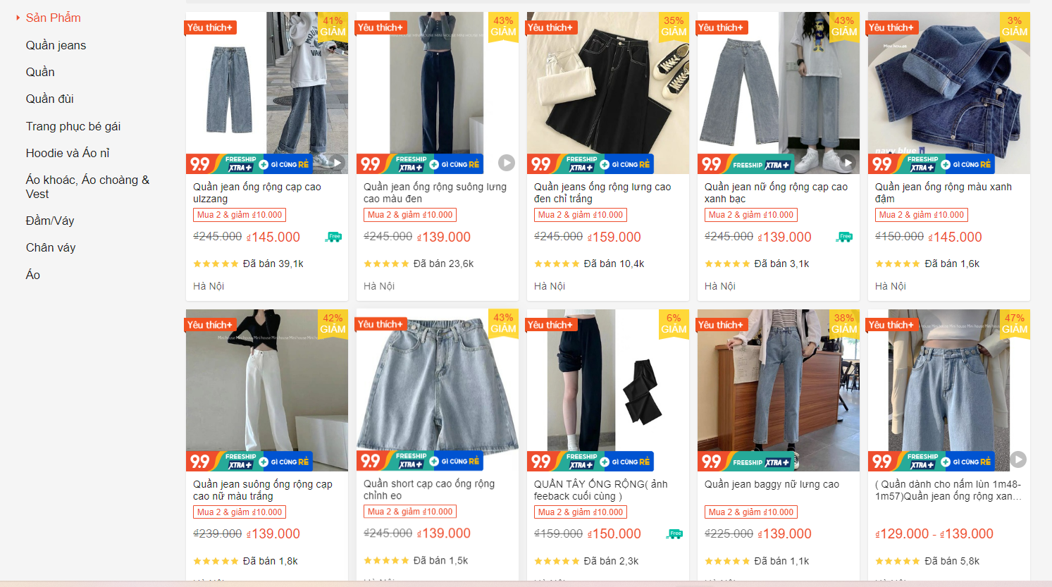 shop bán quần jeans nữ