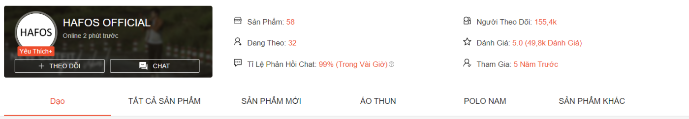 Shop bán áo thun trên shopee