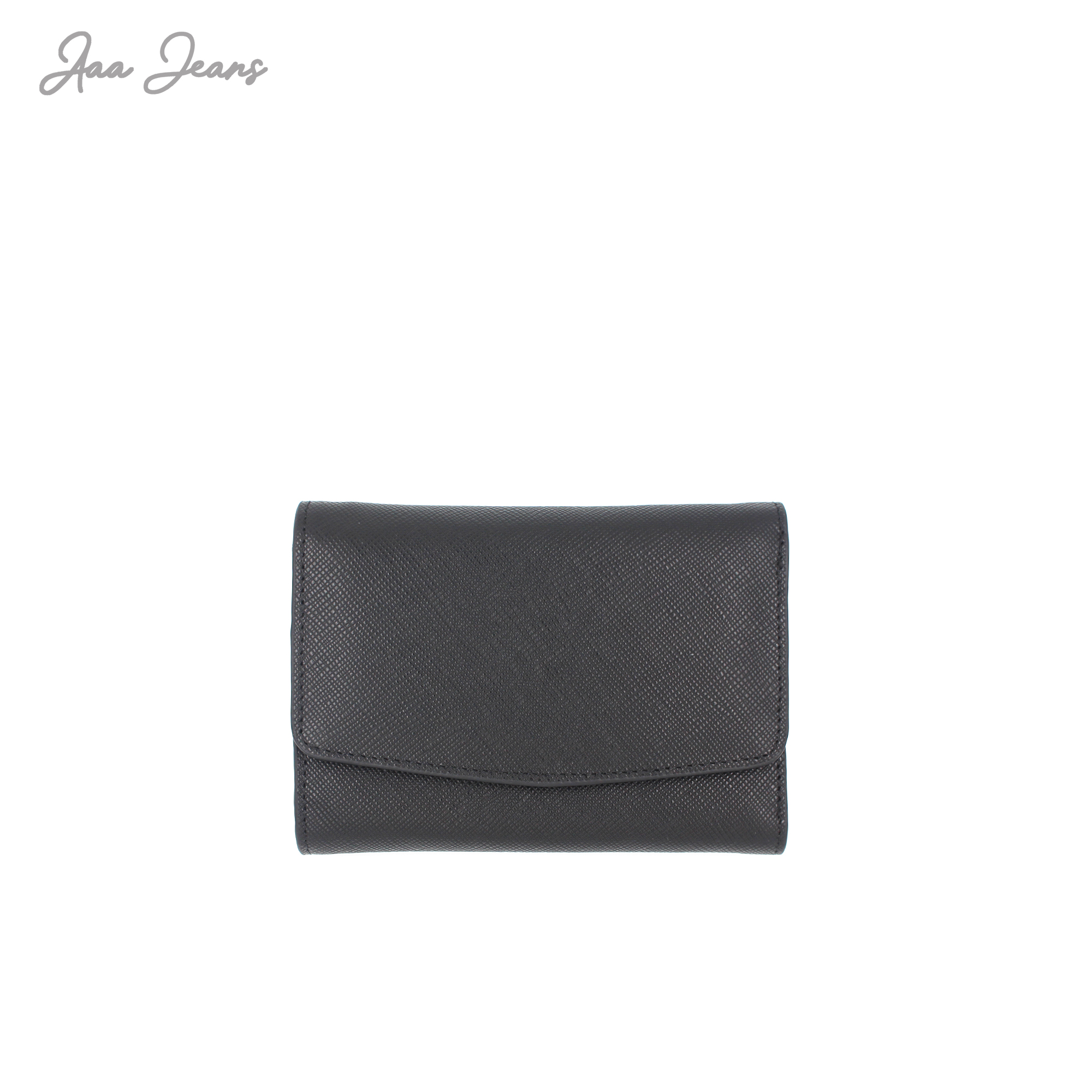 Ví Nữ Ngắn Da Thật Saffiano Nắp Gập Trifold