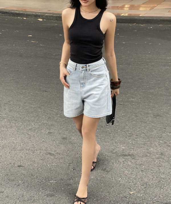 Quần short jean nữ ngắn lưng cao regular fit - ảnh 20