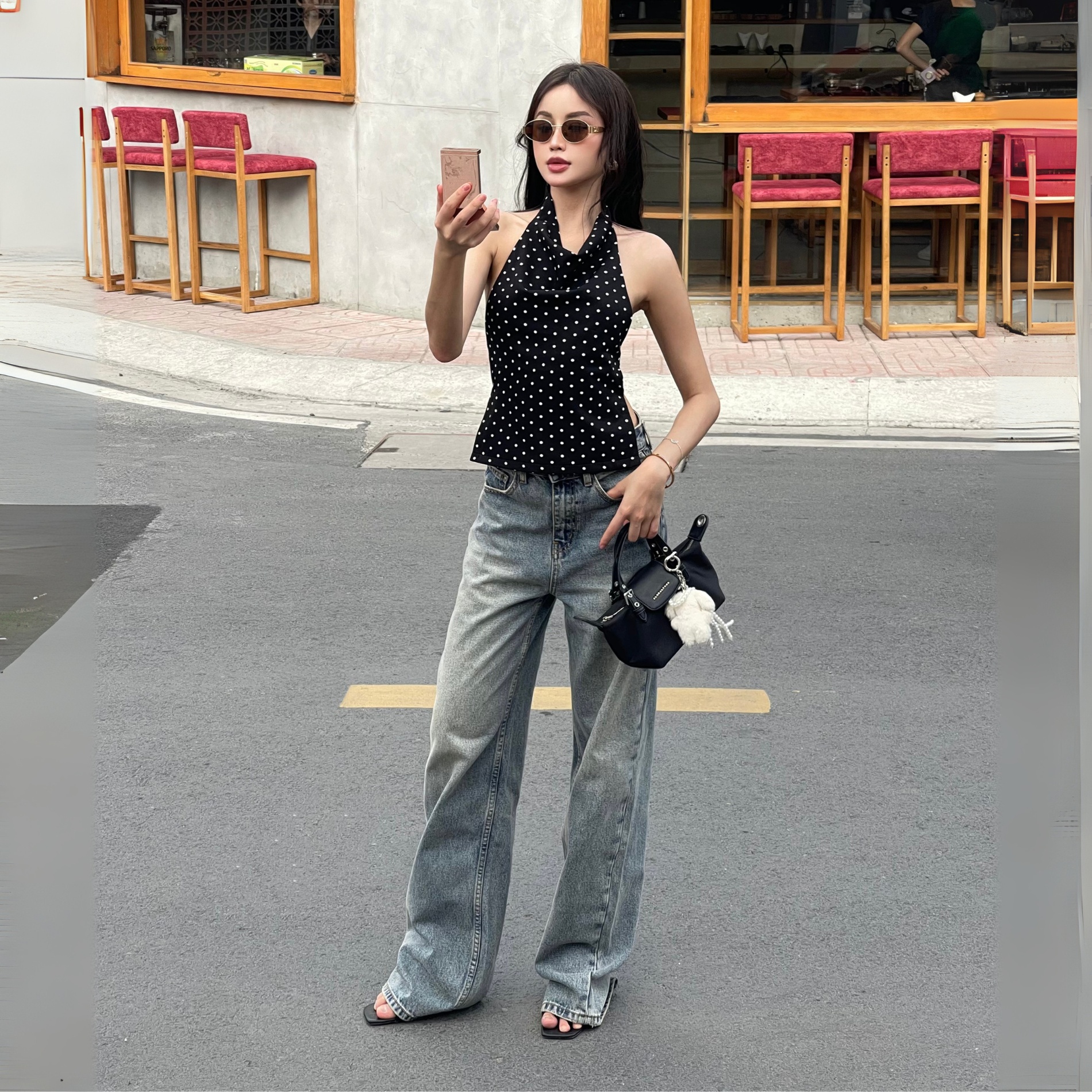 Quần Jean Ống Rộng Classic Carolina Blue