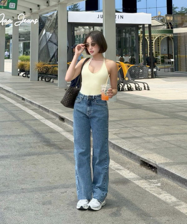 Quần Jeans Ống Rộng Sapphire Blue